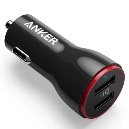 Anker PowerDrive 2 24W Dual USB Car Charger Fast Charging Adapter Kenya 2 Port Smart IC Compact Charger For iPhone Samsung Android Safe Durable Car Charger Best Price Nairobi