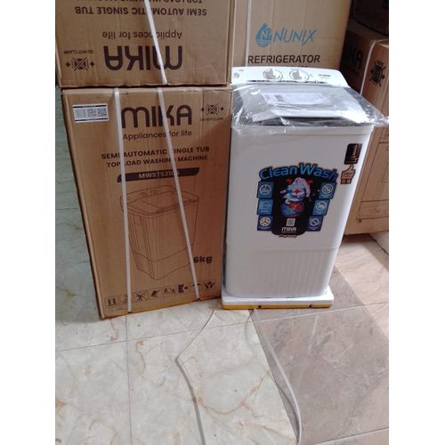 Mika 6KG Semi Automatic Single Tub Washing Machine Top Load, Compact Portable Washer, Energy Saving, Powerful Motor, Ideal for Small Homes Kenya