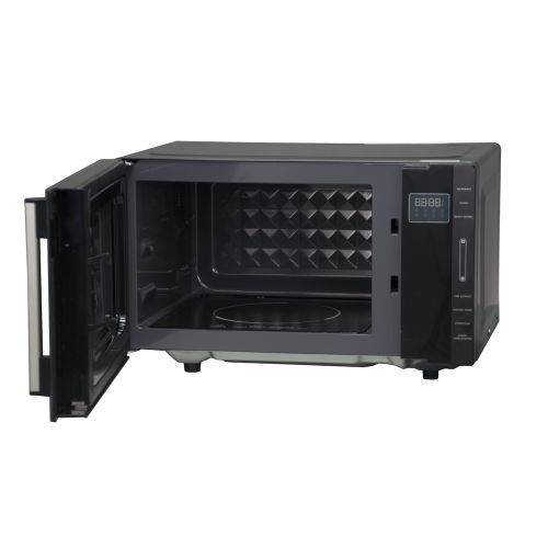 MIKA Microwave Oven 23L Digital Solo Countertop, 800W Power, Multi‑Stage Cooking, Defrost Function, Child Lock, 6‑11 Auto Menus, Touch Control, Black Kitchen Appliance Kenya