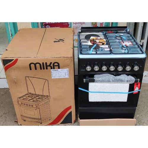 MIKA 58x58 Standing Cooker 3 Gas Burners + 1 Electric Plate, Electric Oven, Auto Ignition, Compact Freestanding Cooker, Durable Kitchen Appliance Kenya
