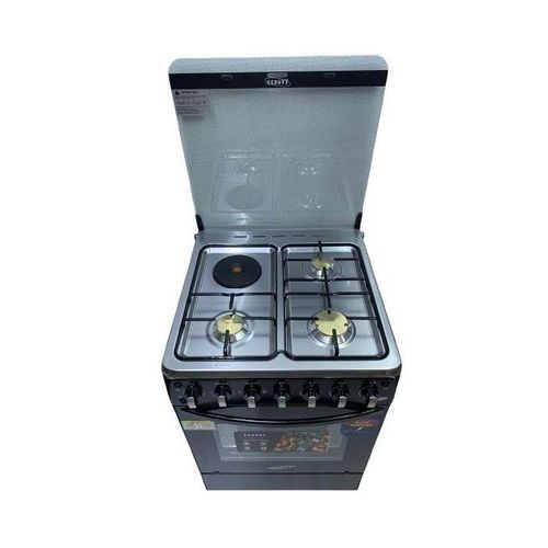 Ecomax 50x55 Standing Cooker 4 Gas Jet Burners, Electric Oven with Rotisserie, Auto Ignition, Compact Gas Cooker, Durable Kitchen Appliance Kenya