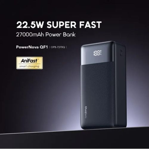Oraimo PowerNova QF1 27000mAh Power Bank, 22.5W Fast Charging, USB-C PD, Smart Digital Display, Multi-Device Charging Portable Charger Kenya