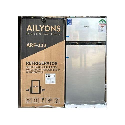 AILYONS 112L Double Door Refrigerator ARF-112 Energy Saving Fridge Compact Top Freezer Low Noise Fast Cooling Small Size Kitchen Appliance Kenya