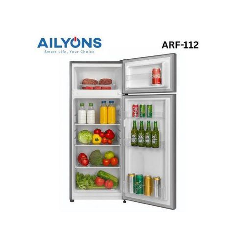 AILYONS 112L Double Door Refrigerator ARF-112 Energy Saving Fridge Compact Top Freezer Low Noise Fast Cooling Small Size Kitchen Appliance Kenya