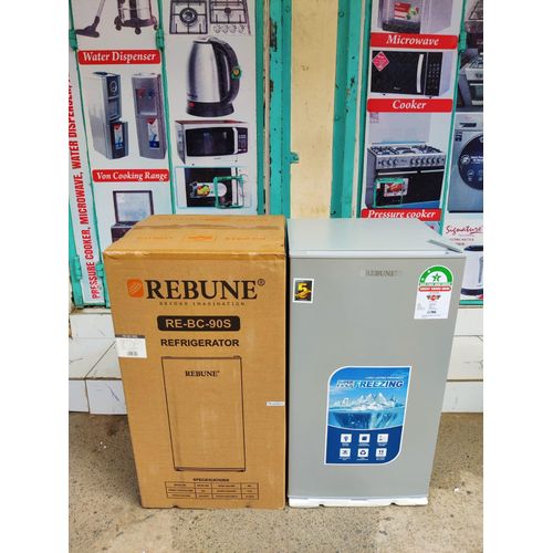 Rebune RE-BC-90S 90L Single Door Refrigerator PCM Silver Mini Fridge Energy Saving Low Noise Fast Cooling Compact Fridge Office Bedsitter Home Appliance Kenya Durable Refrigerator