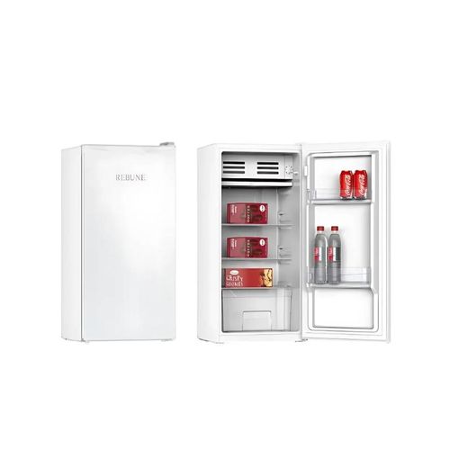 Rebune RE-BC-90S 90L Single Door Refrigerator PCM Silver Mini Fridge Energy Saving Low Noise Fast Cooling Compact Fridge Office Bedsitter Home Appliance Kenya Durable Refrigerator