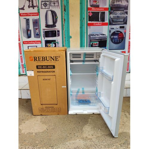 Rebune RE-BC-90S 90L Single Door Refrigerator PCM Silver Mini Fridge Energy Saving Low Noise Fast Cooling Compact Fridge Office Bedsitter Home Appliance Kenya Durable Refrigerator