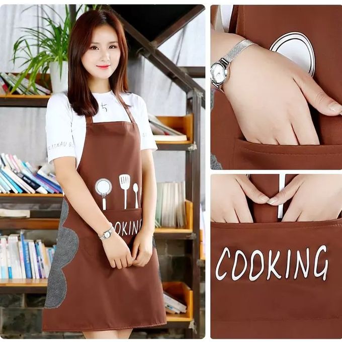 Waterproof Kitchen aprons for women and men with big Pocket and creative hand wipping