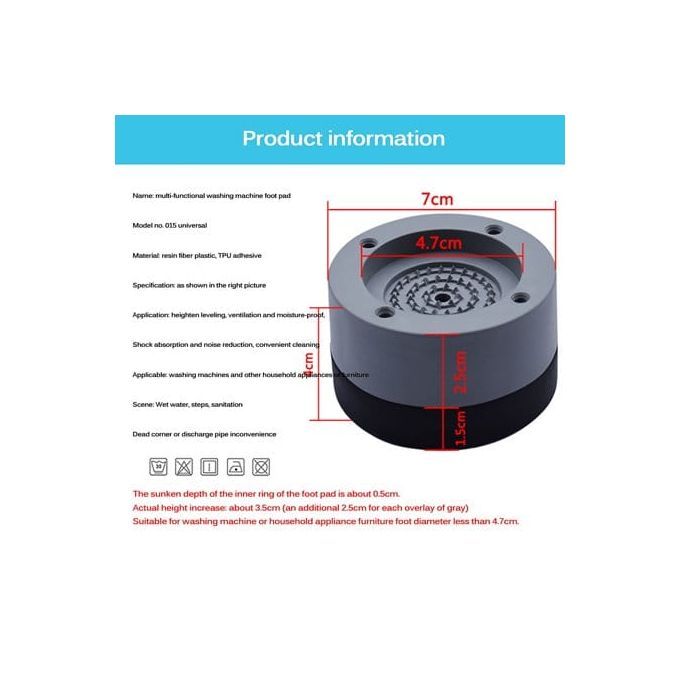 4PCS Shock and Noise Cancelling Washing Machine Support,Washer And Dryer Anti-Vibration Pads, Washing Machine Foot Pads for All Washing Machine