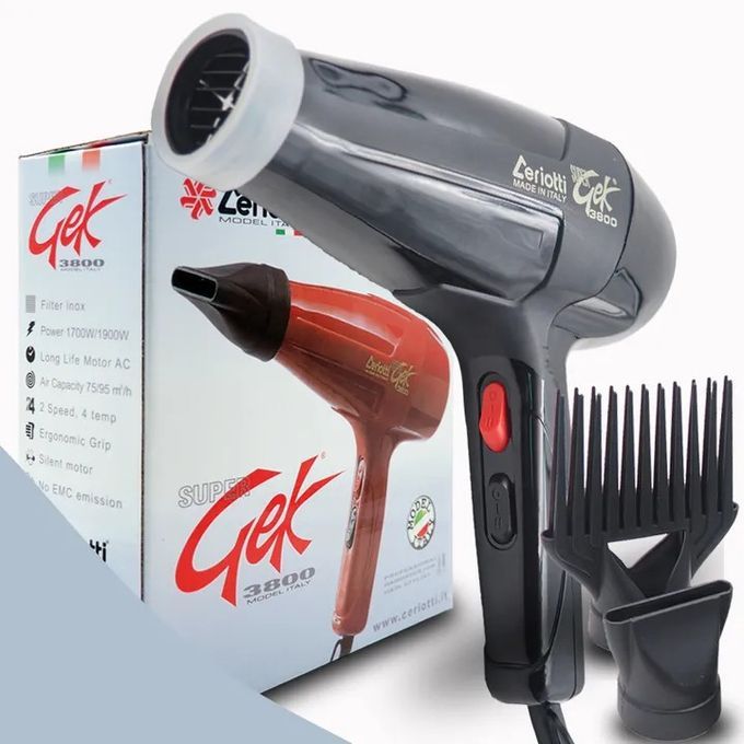 ORIGINAL Ceriotti Super GEK 3800 Blow Dry Hair Dryer Black
