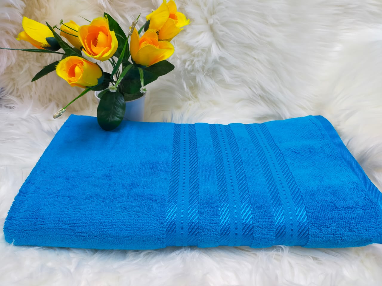 White Cotton soft Bathing towels -Highly absorbent White 75x150cm