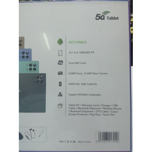 Modio 6000mAH RAM 8GB/ ROM 512GB 10inch Android 11 Dual SIM CARD SLOT 5G TABLET PC Front 5PM Rear 13PM Android 12