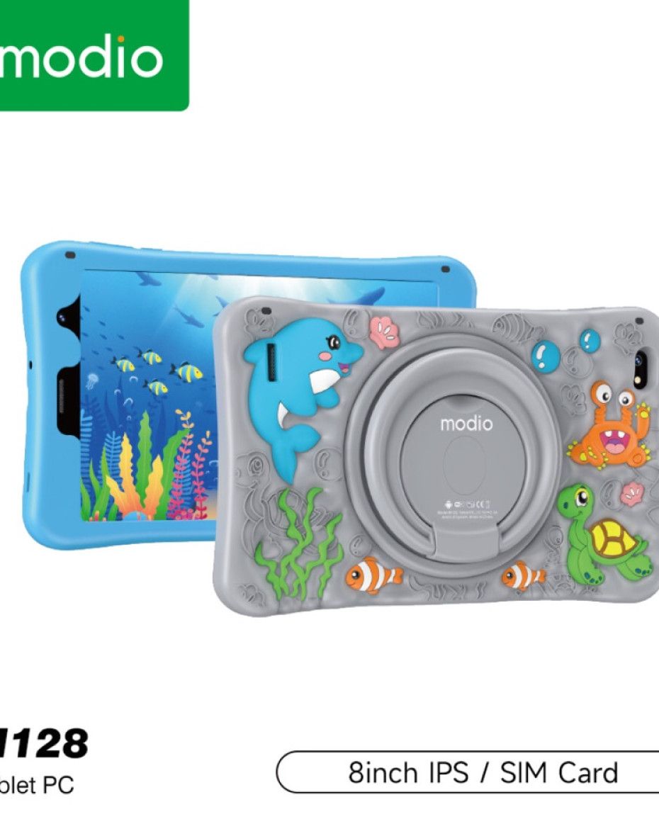 Modio KIDS STUDY TABLETS 256GB/6GB 5G 4000MAH WITH SIMCARD SLOT SILICONE COVER,TOUCH PEN
