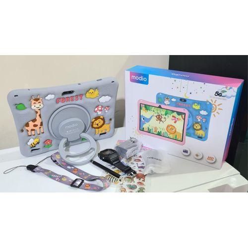Modio M25 Kids tablet Pc, Android 8GB RAM 512GB ROM Virtual storage10.1 Inches Sim card support, WIFI, Dual camera with free gifts - Gray