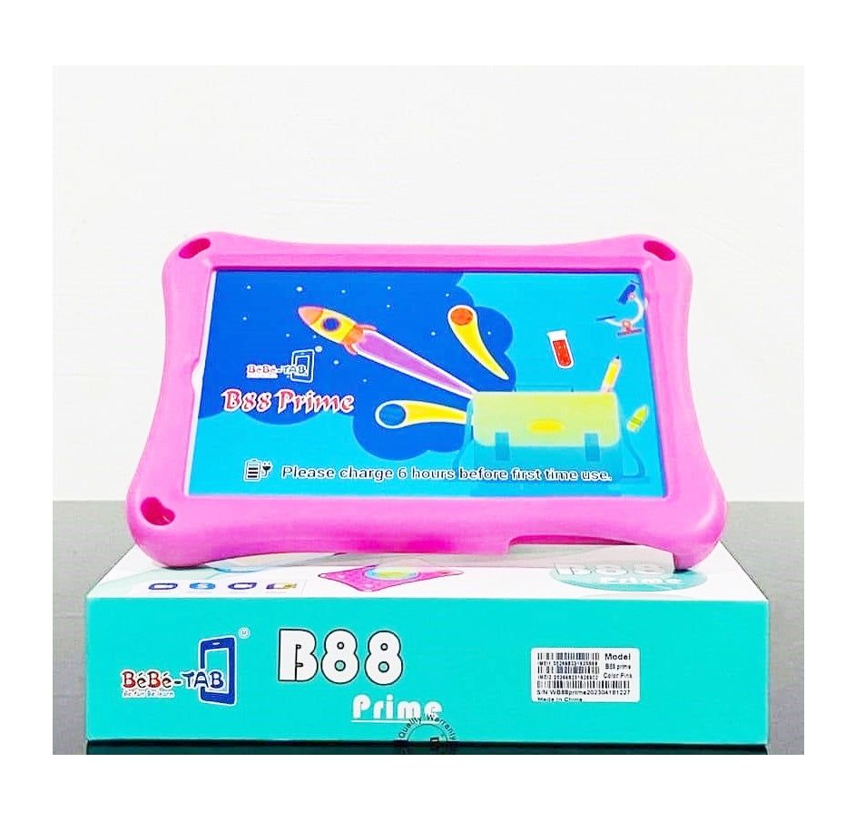 Bebe PRIME 8INCH KIDS STUDY TABLET 256GB/6GB 5G UNBREAKABLE SCREEN WITH SIMCARD SLOT 400MAH