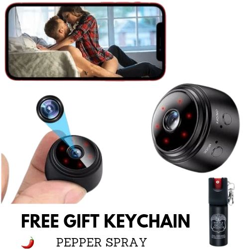 A9 MINI SECRET SPY WIFI HIDDEN CCTV CAMERA + KEYCHAIN SPRAY