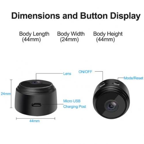 A9 MINI SECRET SPY WIFI HIDDEN CCTV CAMERA + KEYCHAIN SPRAY