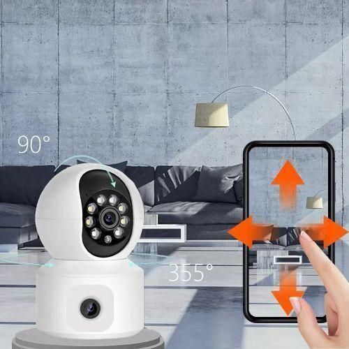 5G 2.4G Dual Camera, 355° Rotation, Real Time Detection, Two Way Talking, Color Night, Cloud Storage, App Control, 2K Video for Indoor Security Camera (UK Plug),