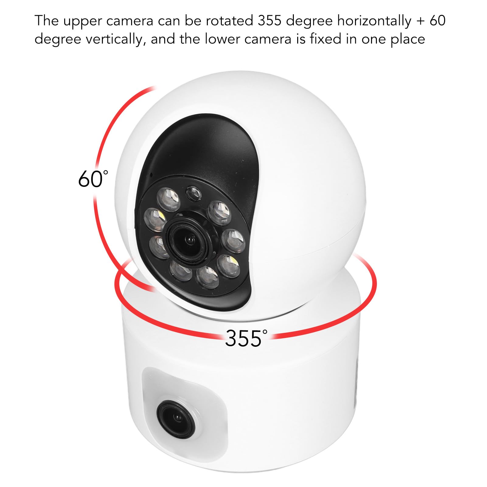 5G 2.4G Dual Camera, 355° Rotation, Real Time Detection, Two Way Talking, Color Night, Cloud Storage, App Control, 2K Video for Indoor Security Camera (UK Plug),