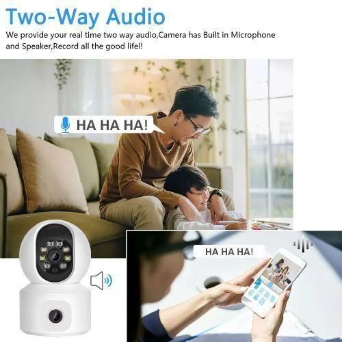 5G 2.4G Dual Camera, 355° Rotation, Real Time Detection, Two Way Talking, Color Night, Cloud Storage, App Control, 2K Video for Indoor Security Camera (UK Plug),