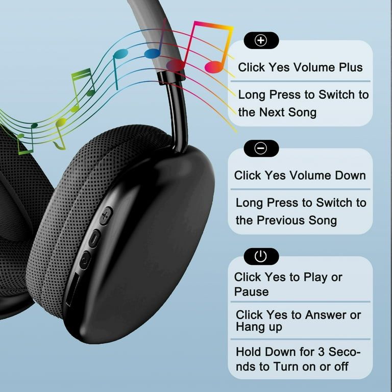 P9 Promax Wireless Bluetooth Headphones With Microphone Noise Canceling Earbuds Gaming Headphones