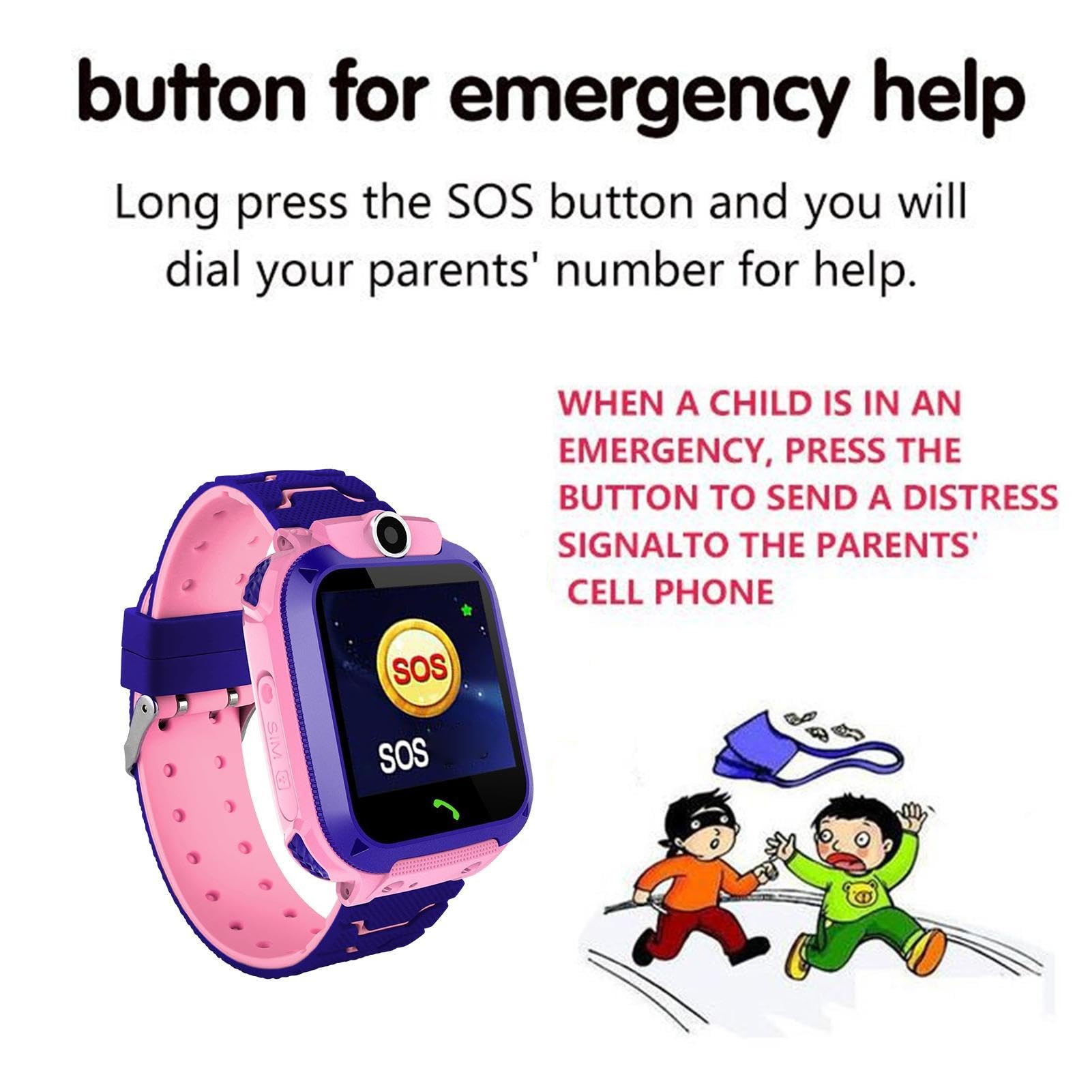 Smartwatch Smart2030 2030 Multifunctional Kids /Children water resistance watch with sim card slot - Pink
