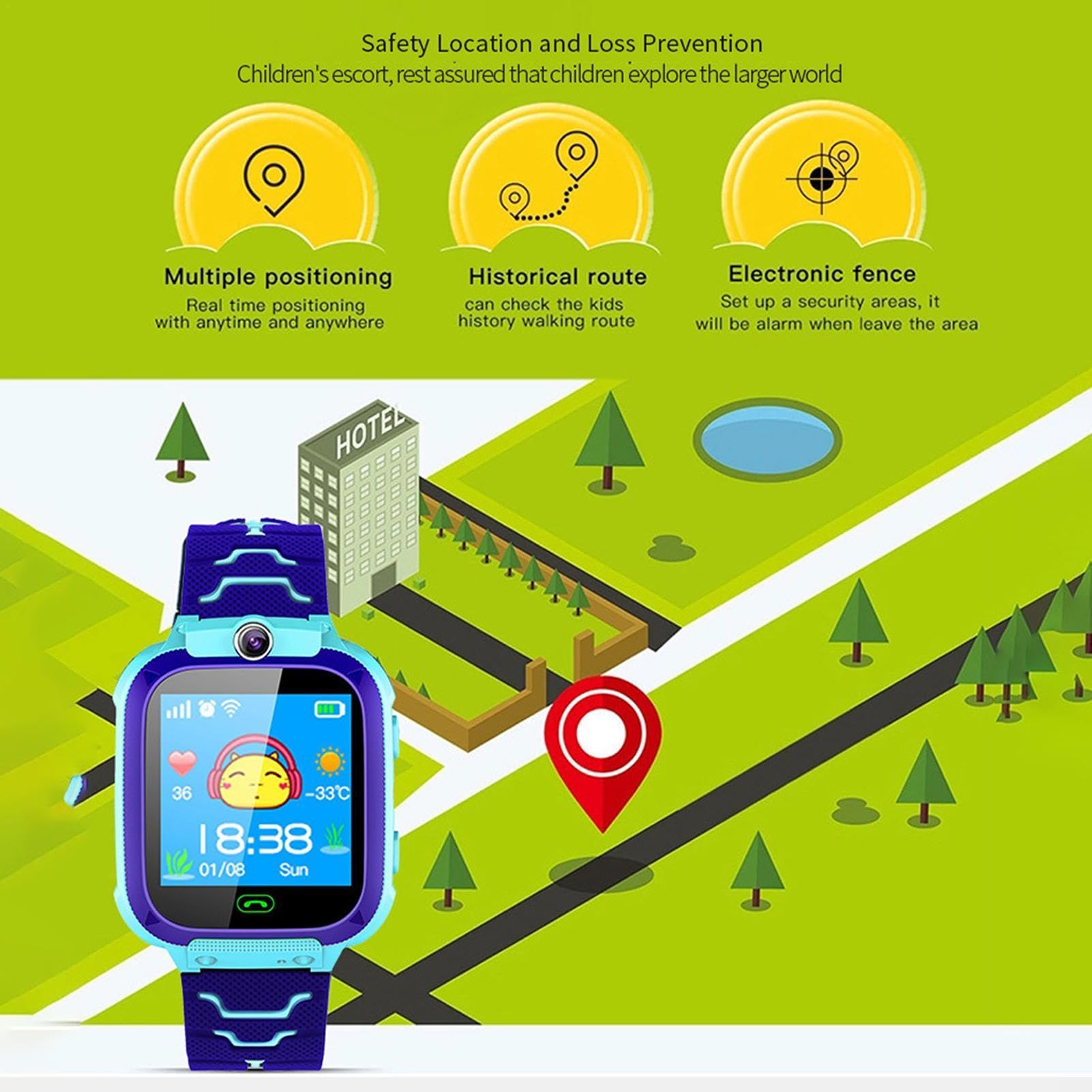 Smartwatch Smart2030 2030 Multifunctional Kids /Children water resistance watch with sim card slot - Blue