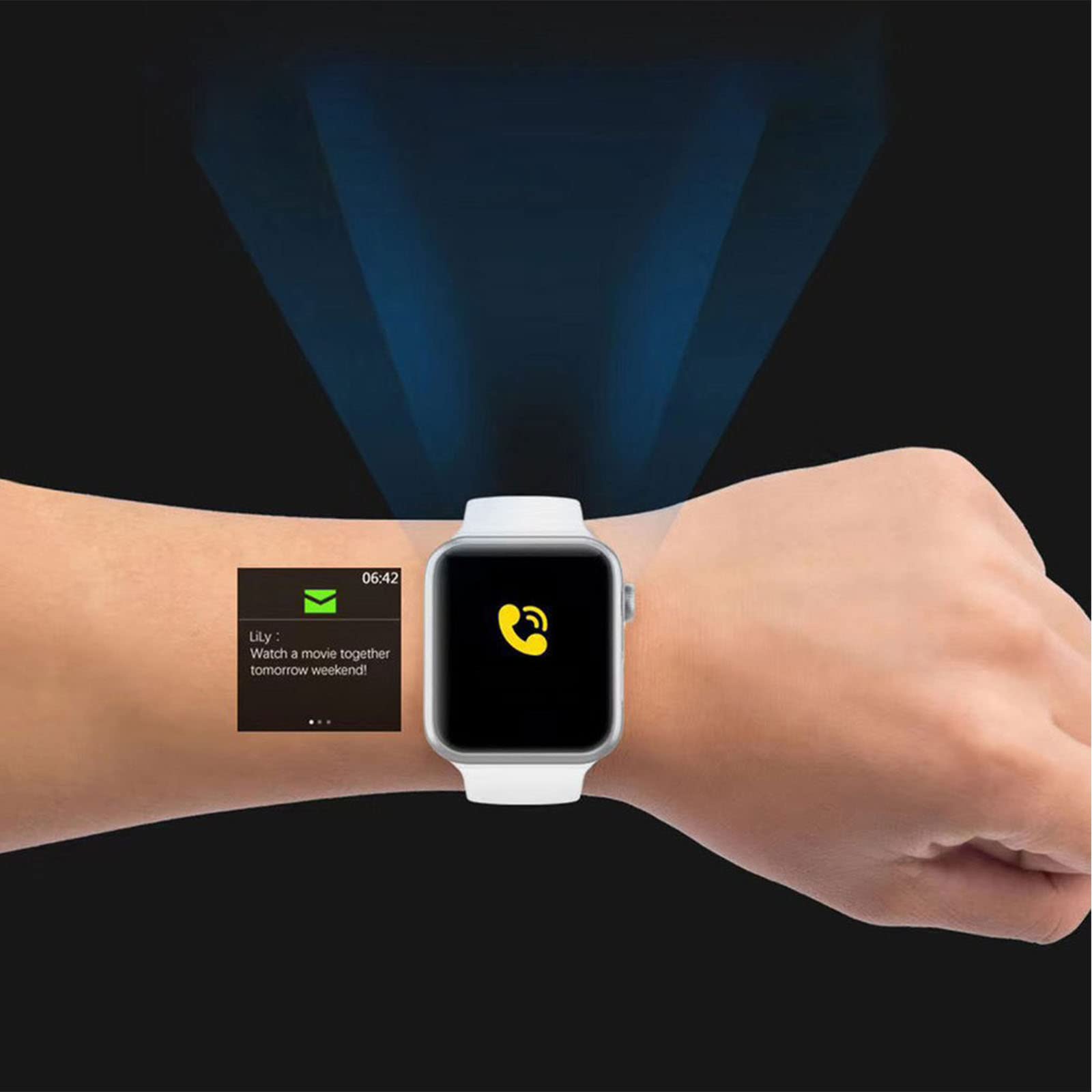 Men's Black Dual Strap Smart Watch T55 Bluetooth Sports Watch