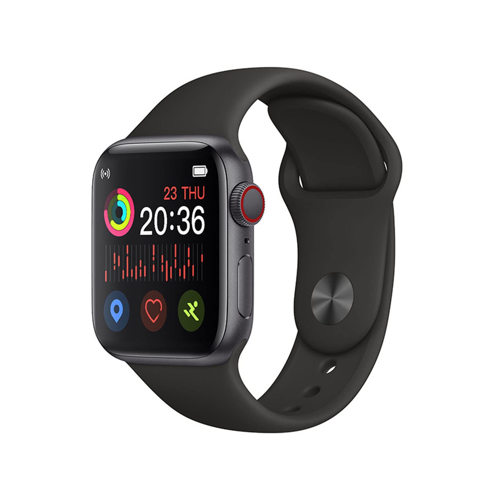 Men's Black Dual Strap Smart Watch T55 Bluetooth Sports Watch