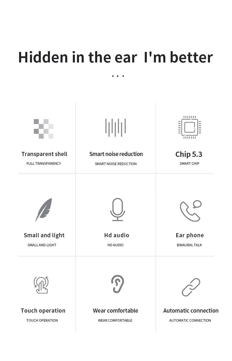 Earpods Bluetooth Headsets Wireless Earphones Transparent Look