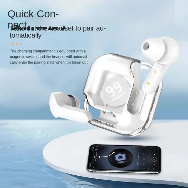 Earpods Bluetooth Headsets Wireless Earphones Transparent Look