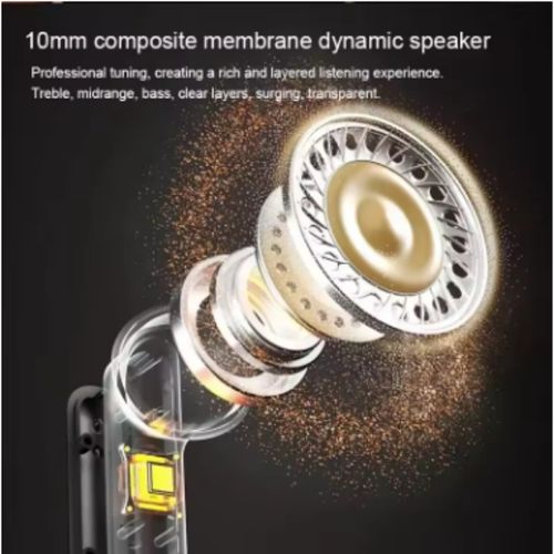 Wireless Headphones LED Power Earphones Digital Display Bluetooth 5.3 ENC Earbuds Earpods