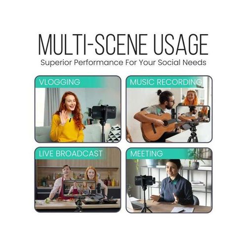 Sokany 3 In 1 Mini Double Microphone,Wireless Lapel Microphone For Iphone Android Camera Plug-Play,Professional Noise Reduction Recording Clip Mic