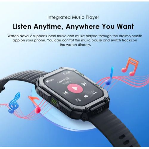 Oraimo Watch Nova V 2.01" HD Video Watch Faces BT Call Quick Reply Health Monitor Smart Watch