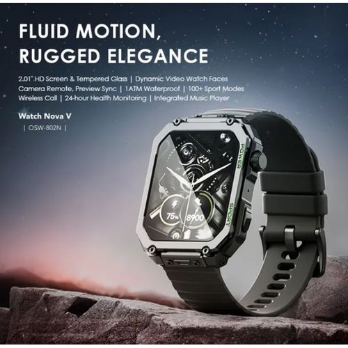 Oraimo Watch Nova V 2.01" HD Video Watch Faces BT Call Quick Reply Health Monitor Smart Watch