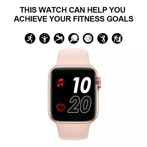 T500 1.54 inch High Defination Color Screen with Heart Rate and Blood Pressure,IP67 Waterproof Smartwatch (Pink/Gold)