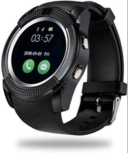 V8 Smartwatch Touch Screen With Audio Control/SIM Card Slot - Black