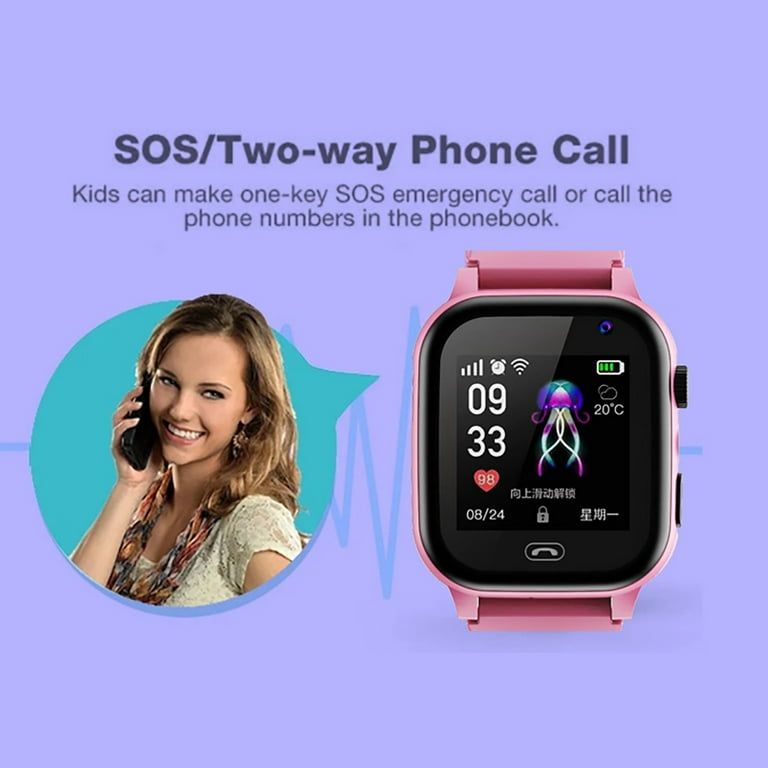 Children Smartwatch Boys Girls Camera Gps Answer Call Electronic Life Waterproof Smart Watches Support 2g Montre Enfant (Smart2023 C005 - Pink)
