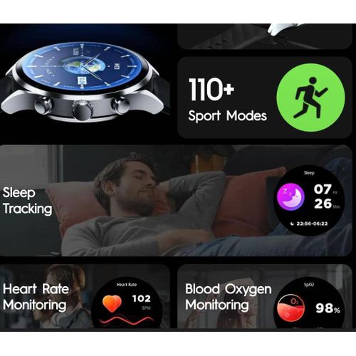 Tecno Watch 2 Pro, 1.43” AMOLED Screen Complete Health Care,Clear Bluetooth Call