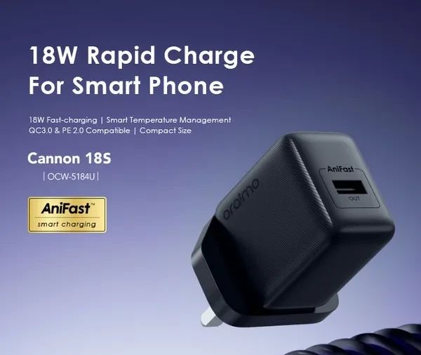 Oraimo Cannon 18S (OCW-5184U) 18W Wall Charger Kit