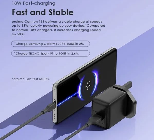 Oraimo Cannon 18S (OCW-5184U) 18W Wall Charger Kit