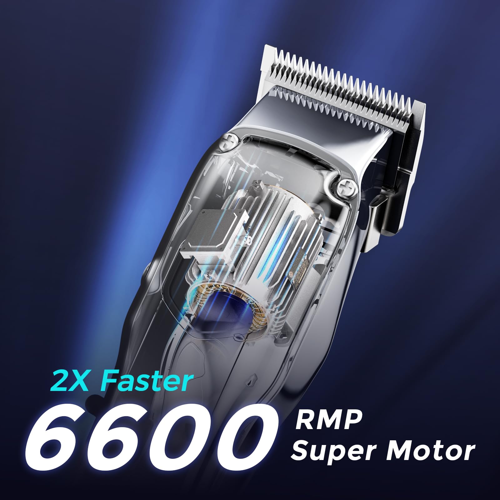 Oraimo Mens Hair Clipper Cordless Rechargeable Clippers Hair Trimmer For Men Professional Barbers Grooming Kit,150-Min Working Time With Led Display (Silver), Battery Powered