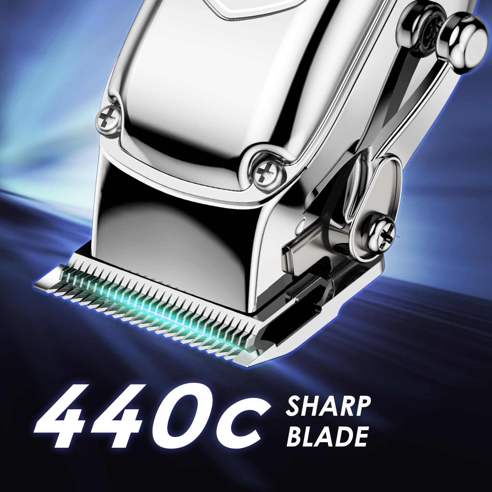 Oraimo Mens Hair Clipper Cordless Rechargeable Clippers Hair Trimmer For Men Professional Barbers Grooming Kit,150-Min Working Time With Led Display (Silver), Battery Powered