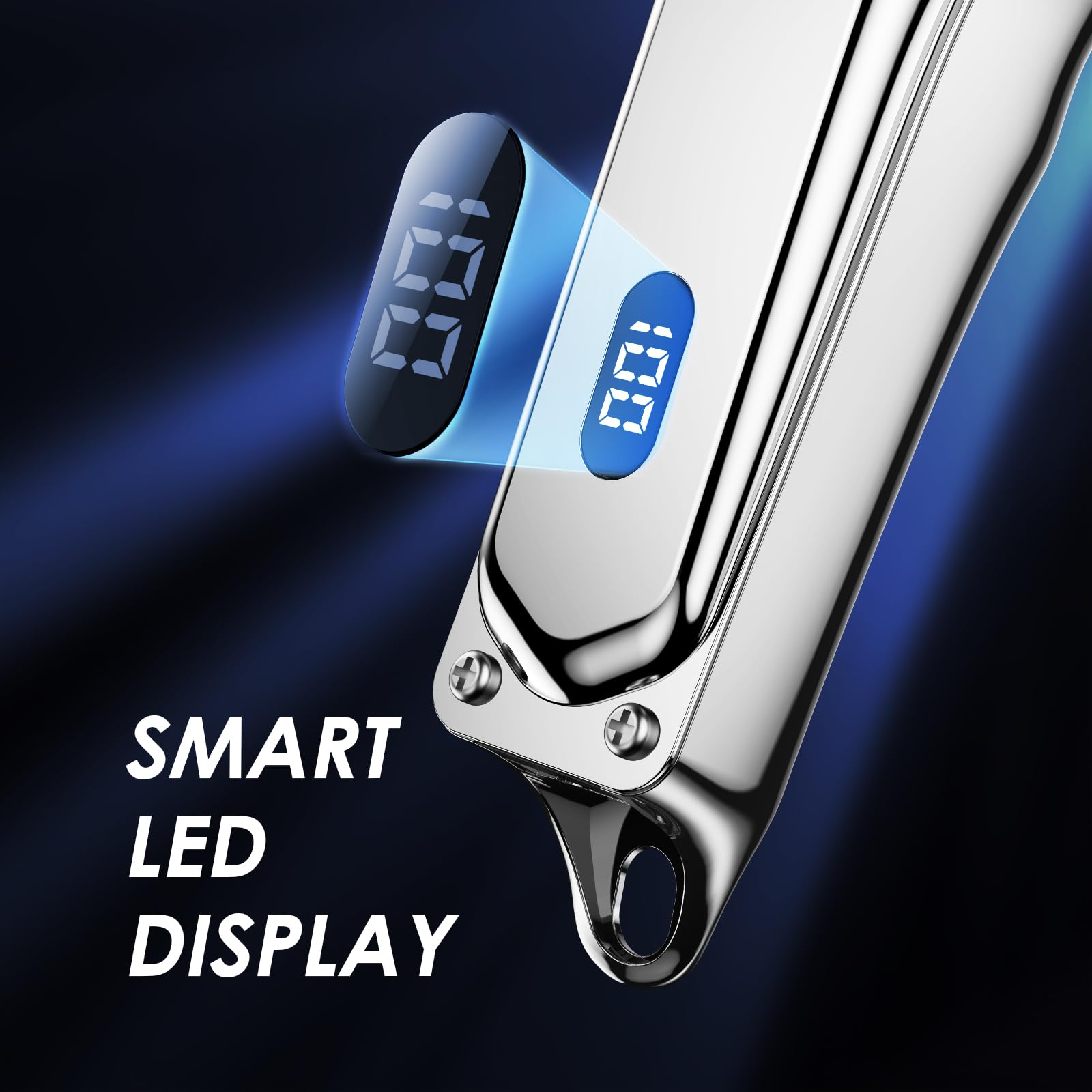 Oraimo Mens Hair Clipper Cordless Rechargeable Clippers Hair Trimmer For Men Professional Barbers Grooming Kit,150-Min Working Time With Led Display (Silver), Battery Powered