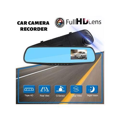 Car Video Recorder Full HD 1080P Car Video Camera Dual Lens for Vehicles Front & Rearview Mirror Car DVR Dash Cam Reverse Parking System Rear Cam LED Night Vision & Waterproof