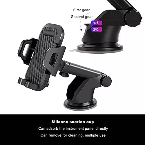 Car Phone Holder, Phone Mount For Car, Strong Grip Suction Cup 360°Rotation Car Cradle Smartphone Mount For Dashboard Windscreen, Universal Handsfree Stand, Compatible with iPhone Samsung