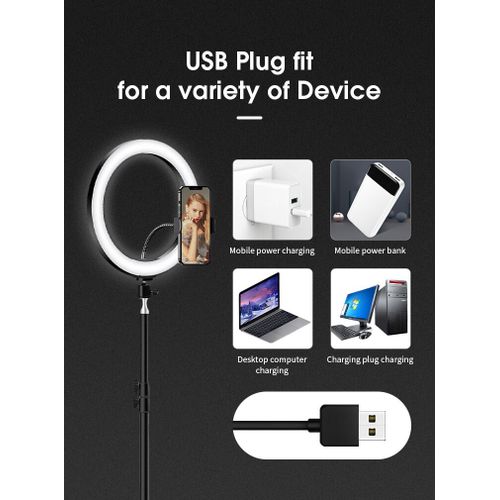 12 Inch LED Ring Light With 210mm Stand Tripod, Wireless Lapel Microphone And Bluetooth Remote