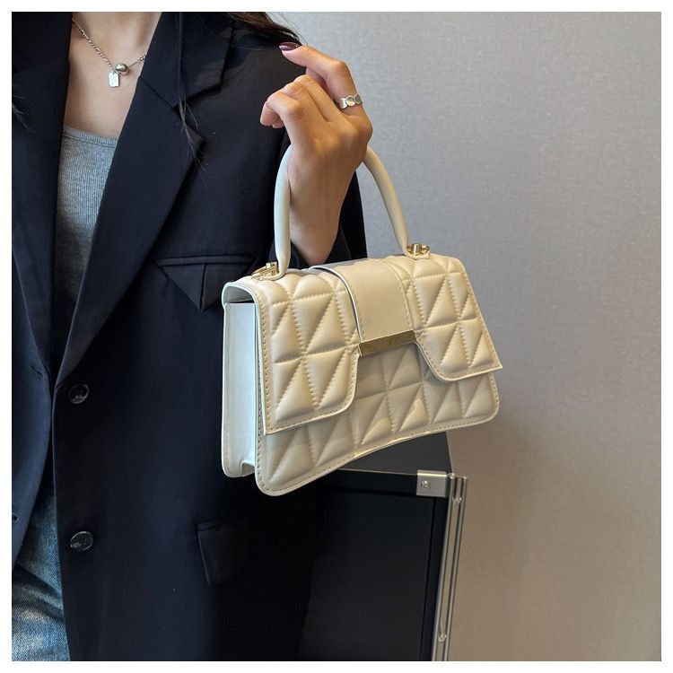 Women's BagsSenior texture new all-in-one bag Popular female bag diamond check handbag Fashion simple Korean version of small square bag solid color leisure foreign style single shoulder crossbody bag