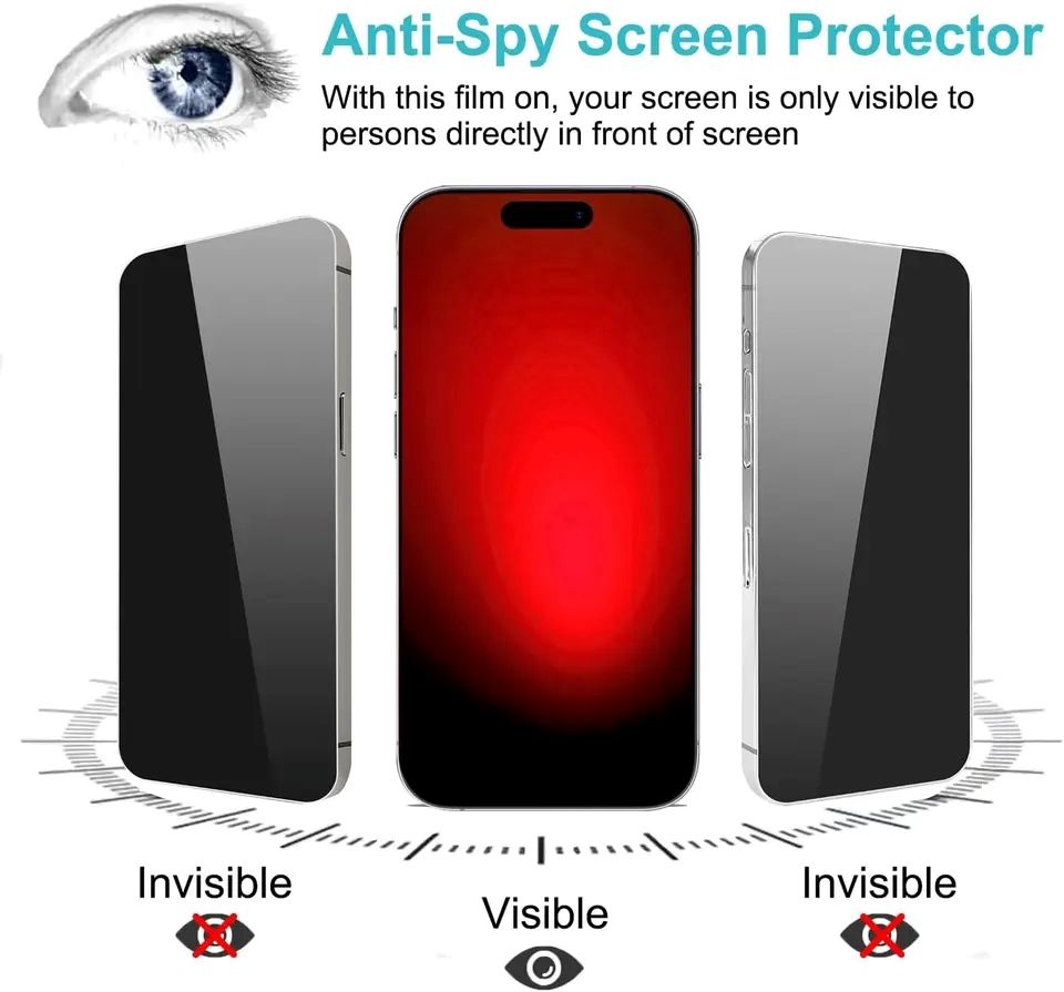 iPhone 15 Pro Max Privacy Anti Peep Tempered Screen Protector.