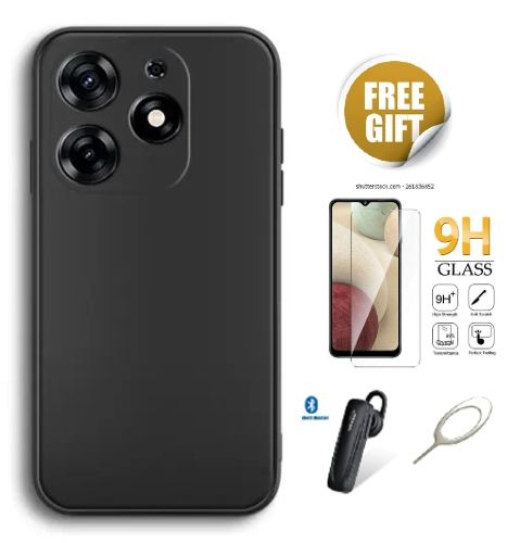 Tecno Pop 8 Fashion Phone Cover Case+Screen Protector+Bluetooth Headset+SIM Ejector PIN.